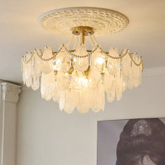 White Traditional Chandeliers For Bedroom Kirsten Metal & Glass Ip20 Led