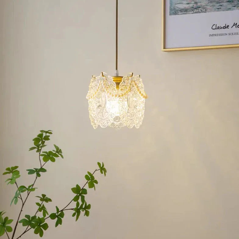 Gold Light Single Pendant For Bedroom Modern Acrylic