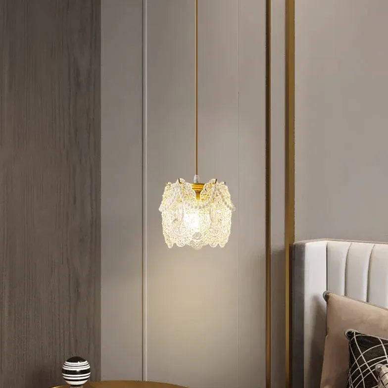 Gold Light Single Pendant For Bedroom Modern Acrylic