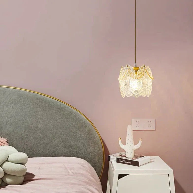 Gold Light Single Pendant For Bedroom Modern Acrylic