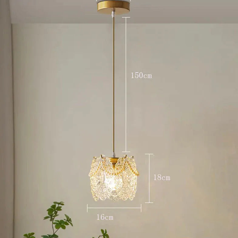 Gold Light Single Pendant For Bedroom Modern Acrylic