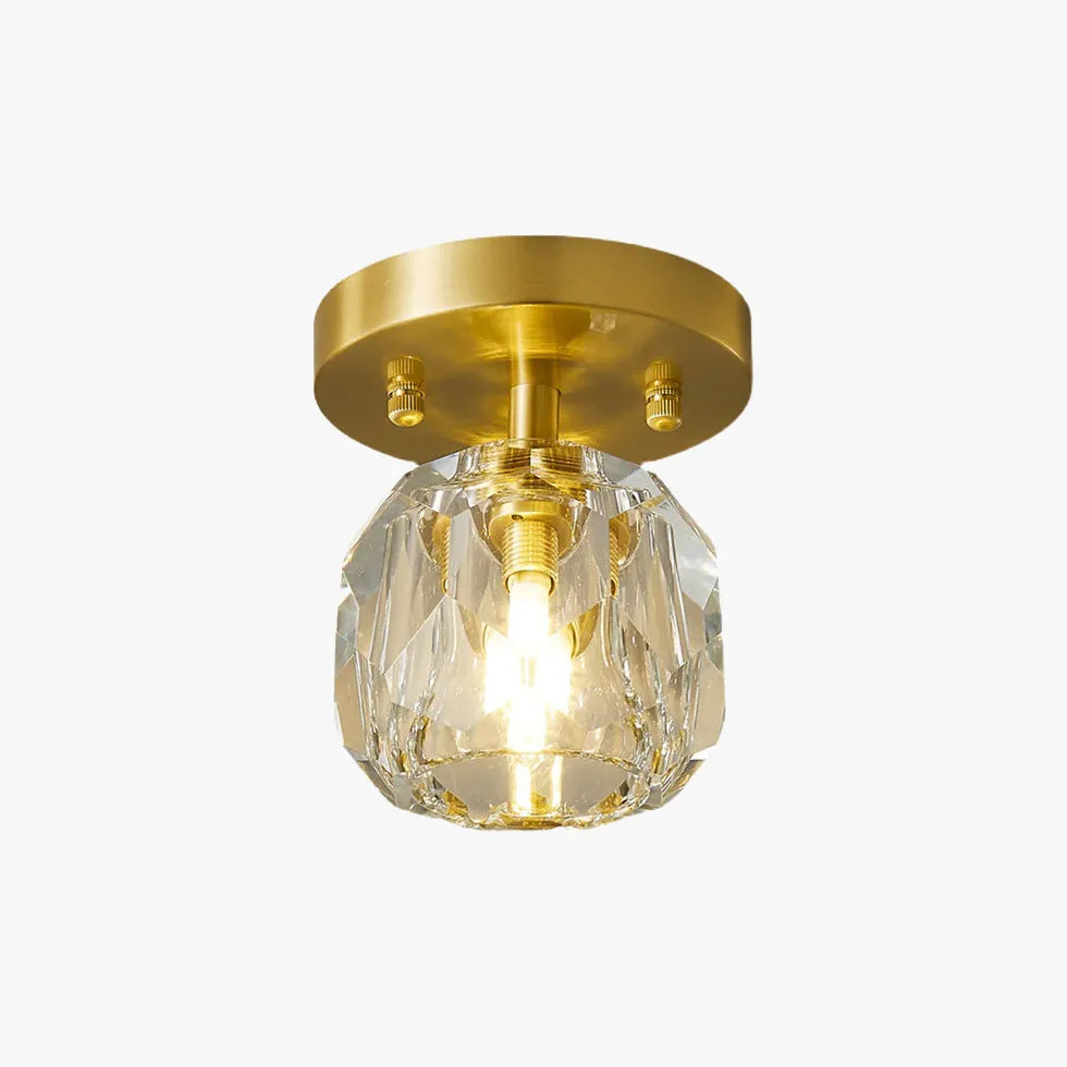 Gold Flush Light For Study Room Kirsten Copper Ip20 Led