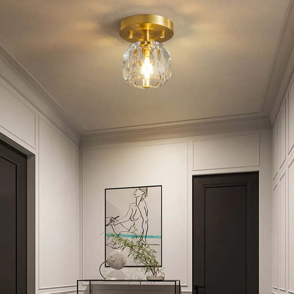 Gold Flush Light For Study Room Kirsten Copper Ip20 Led