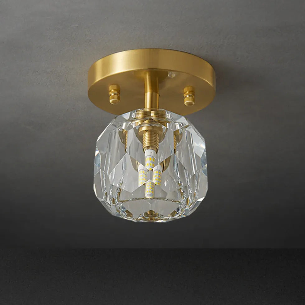 Gold Flush Light For Study Room Kirsten Copper Ip20 Led