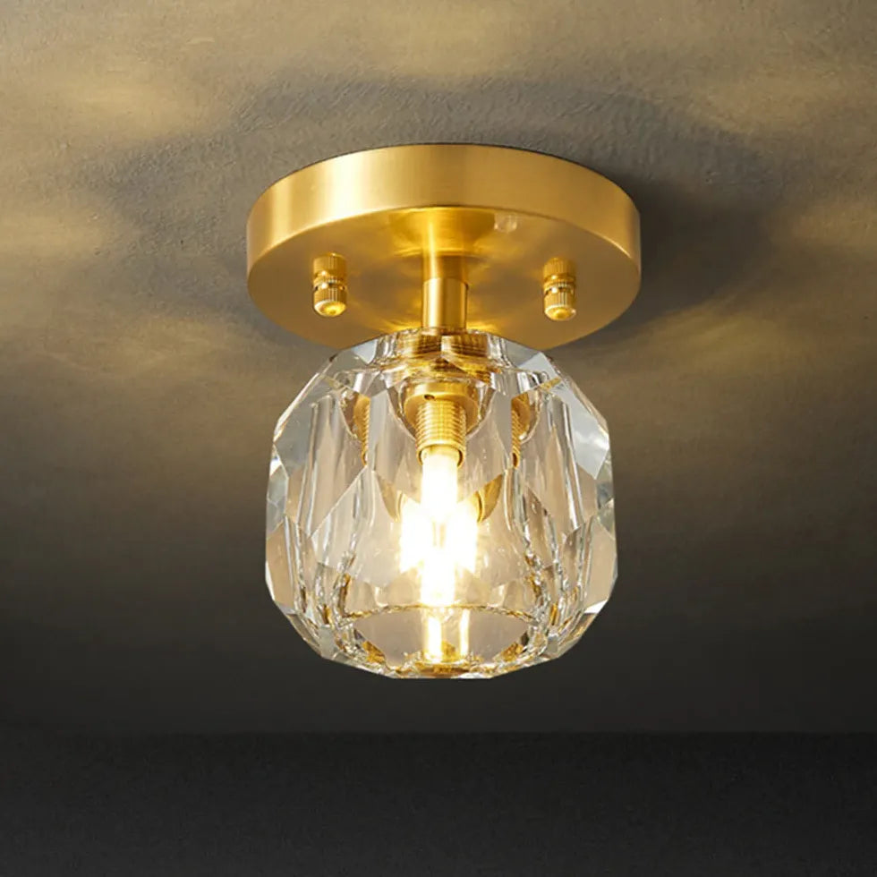 Gold Flush Light For Study Room Kirsten Copper Ip20 Led