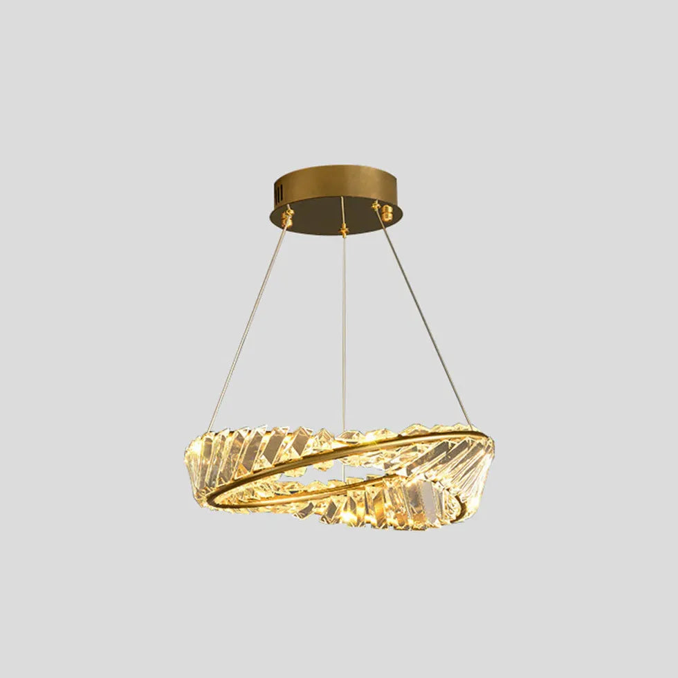 Gold Modern Chandeliers For Bedroom Round Kirsten Metal & Glass Led