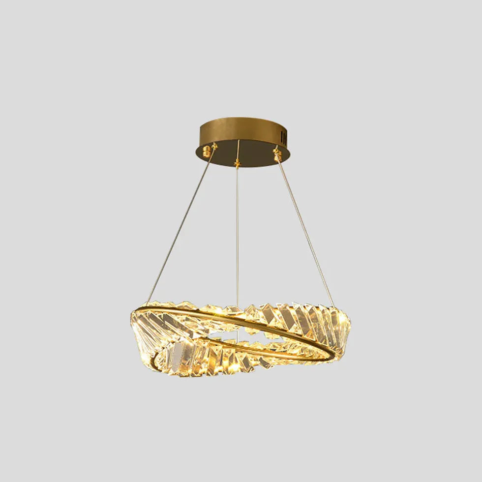 Gold Modern Chandeliers For Bedroom Round Kirsten Metal & Glass Led