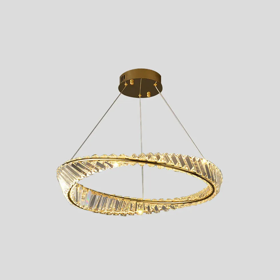 Gold Modern Chandeliers For Bedroom Round Kirsten Metal & Glass Led