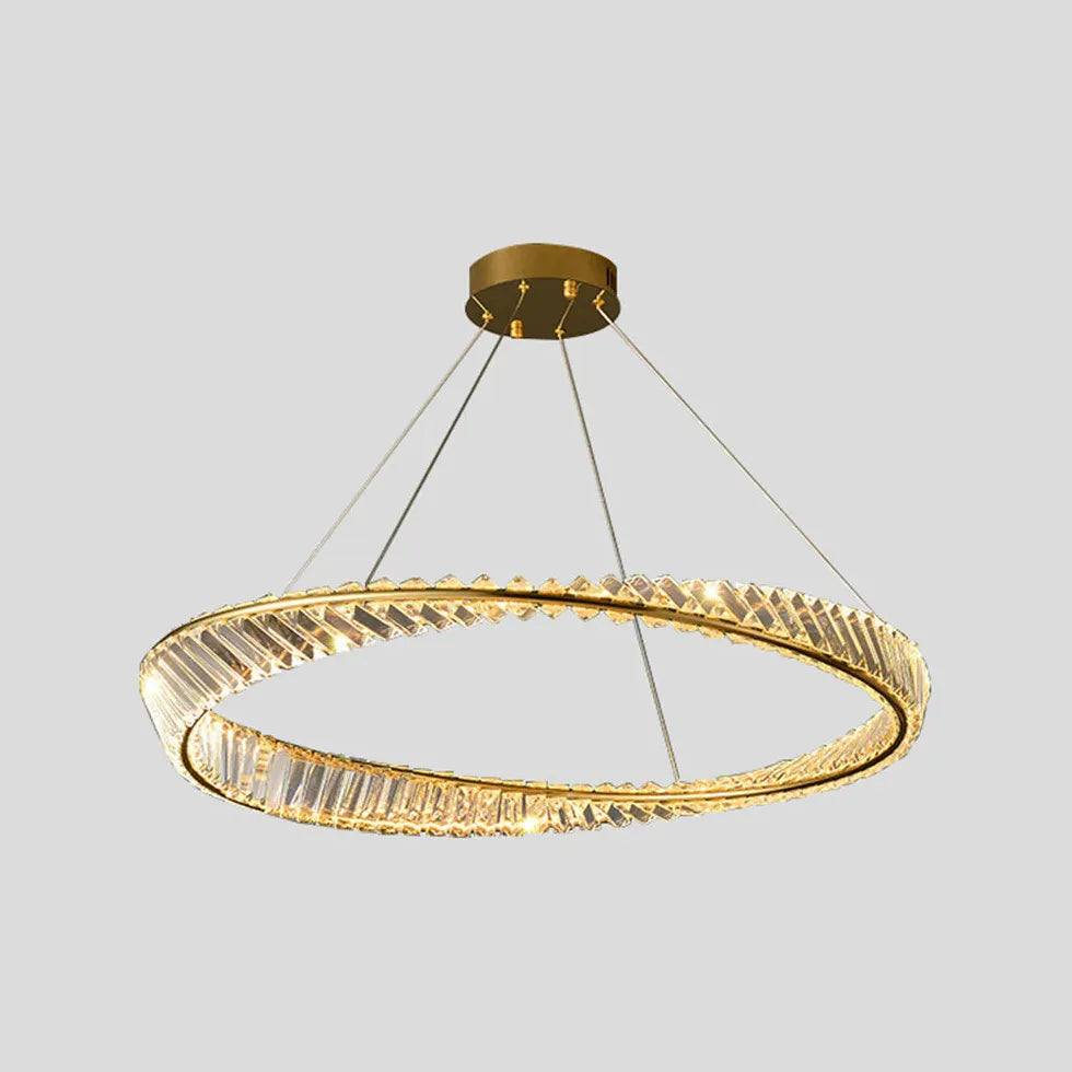 Gold Modern Chandeliers For Bedroom Round Kirsten Metal & Glass Led