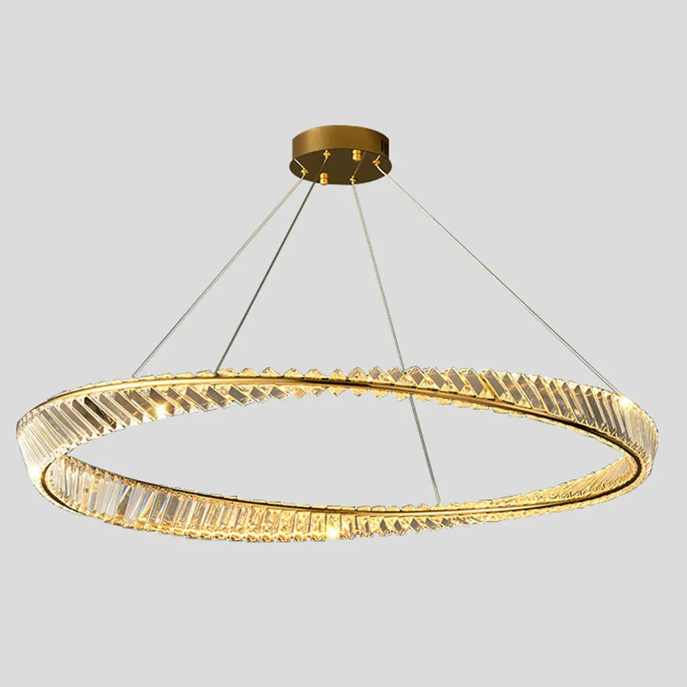 Gold Modern Chandeliers For Bedroom Round Kirsten Metal & Glass Led