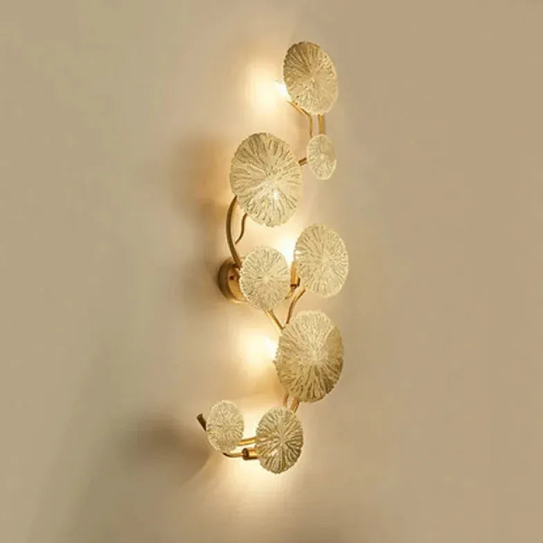 Gold Flush Wall Light For Office Round Creative Tradition Metal G4