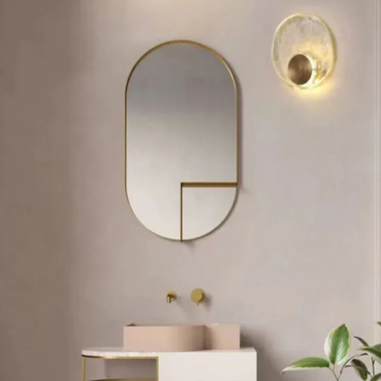 Gold Flush Wall Light For Bathroom Kristy Metal Ip44 Warm White Led