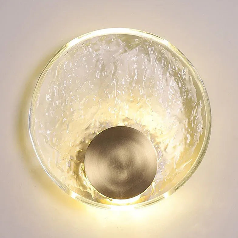 Gold Flush Wall Light For Bathroom Kristy Metal Ip44 Warm White Led