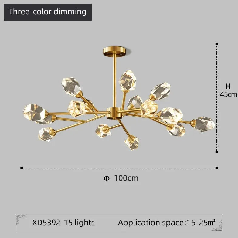 Kristy Luxurious Crystal Chandelier For Living Room