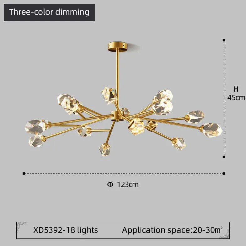 Kristy Luxurious Crystal Chandelier For Living Room