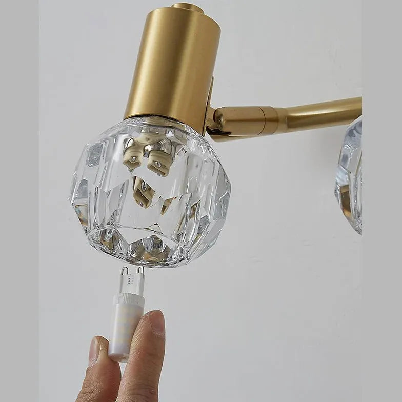 Multi Arm Wall Light For Bathroom Kristy Metal & Crystal Bi-pin Ip44