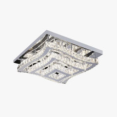 Flush Light For Bedroom Square Kristy Metal & Glass Ip20 Led