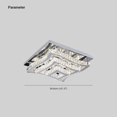 Flush Light For Bedroom Square Kristy Metal & Glass Ip20 Led