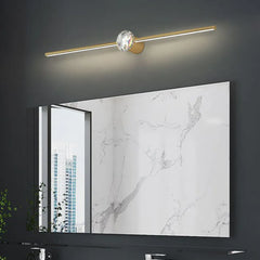 Gold Mirror Light For Bathroom Linear Kristy Metal & Crystal Dimmable