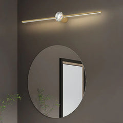 Gold Mirror Light For Bathroom Linear Kristy Metal & Crystal Dimmable