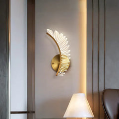 Gold Flush Wall Light For Bedroom Kristy Metal & Acrylic Led