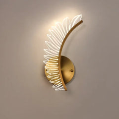 Gold Flush Wall Light For Bedroom Kristy Metal & Acrylic Led