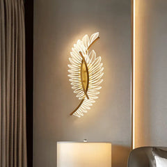 Gold Flush Wall Light For Bedroom Kristy Metal & Acrylic Led