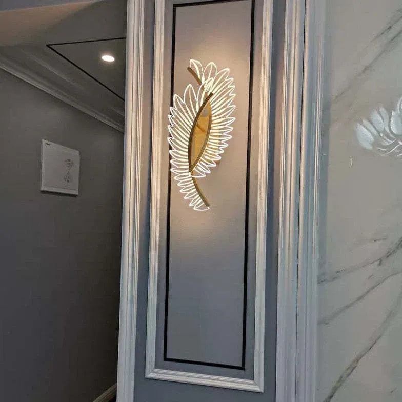 Gold Flush Wall Light For Bedroom Kristy Metal & Acrylic Led