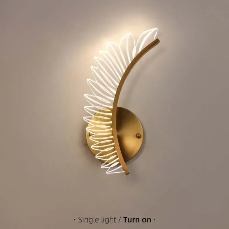 Gold Flush Wall Light For Bedroom Kristy Metal & Acrylic Led