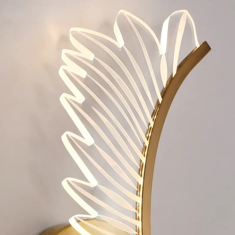 Gold Flush Wall Light For Bedroom Kristy Metal & Acrylic Led