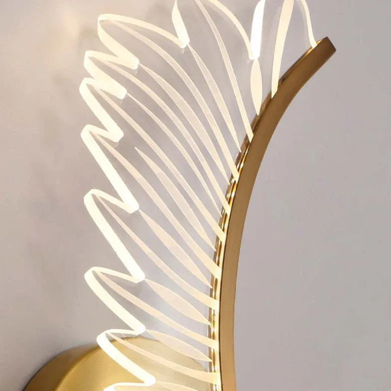 Gold Flush Wall Light For Bedroom Kristy Metal & Acrylic Led