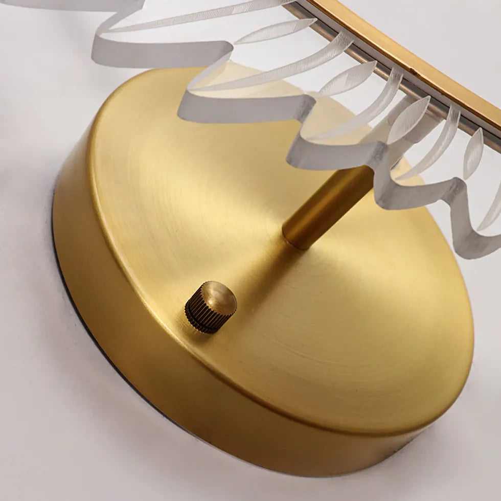 Gold Flush Wall Light For Bedroom Kristy Metal & Acrylic Ip20