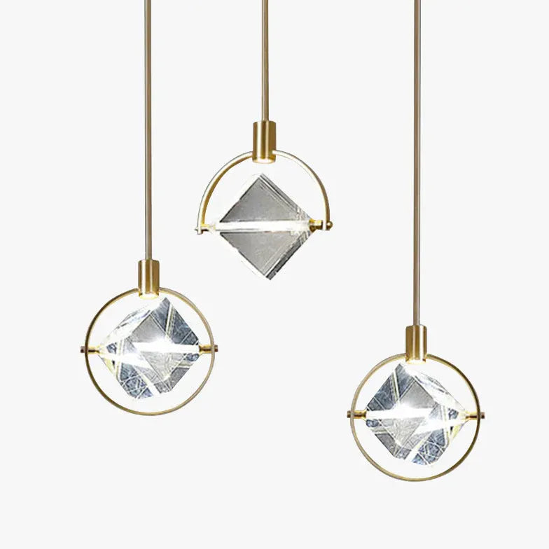 Gold Statement Pendant Light For Bedroom Kristy Metal & Crystal Ip20