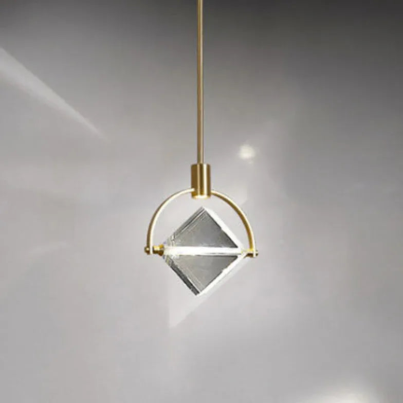 Gold Statement Pendant Light For Bedroom Kristy Metal & Crystal Ip20