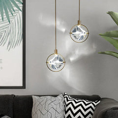 Gold Statement Pendant Light For Bedroom Kristy Metal & Crystal Ip20