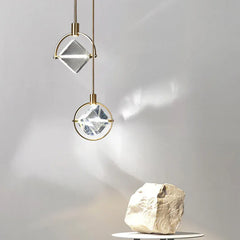 Gold Statement Pendant Light For Bedroom Kristy Metal & Crystal Ip20