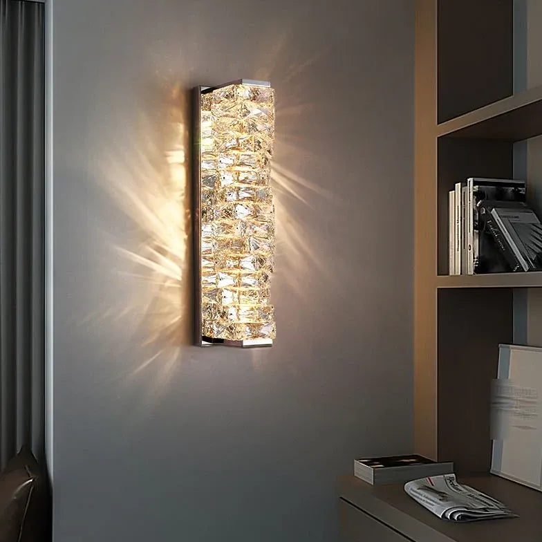 Led Wall Light For Bathroom Rectangular Kristy Metal Led Dimmable Ip44