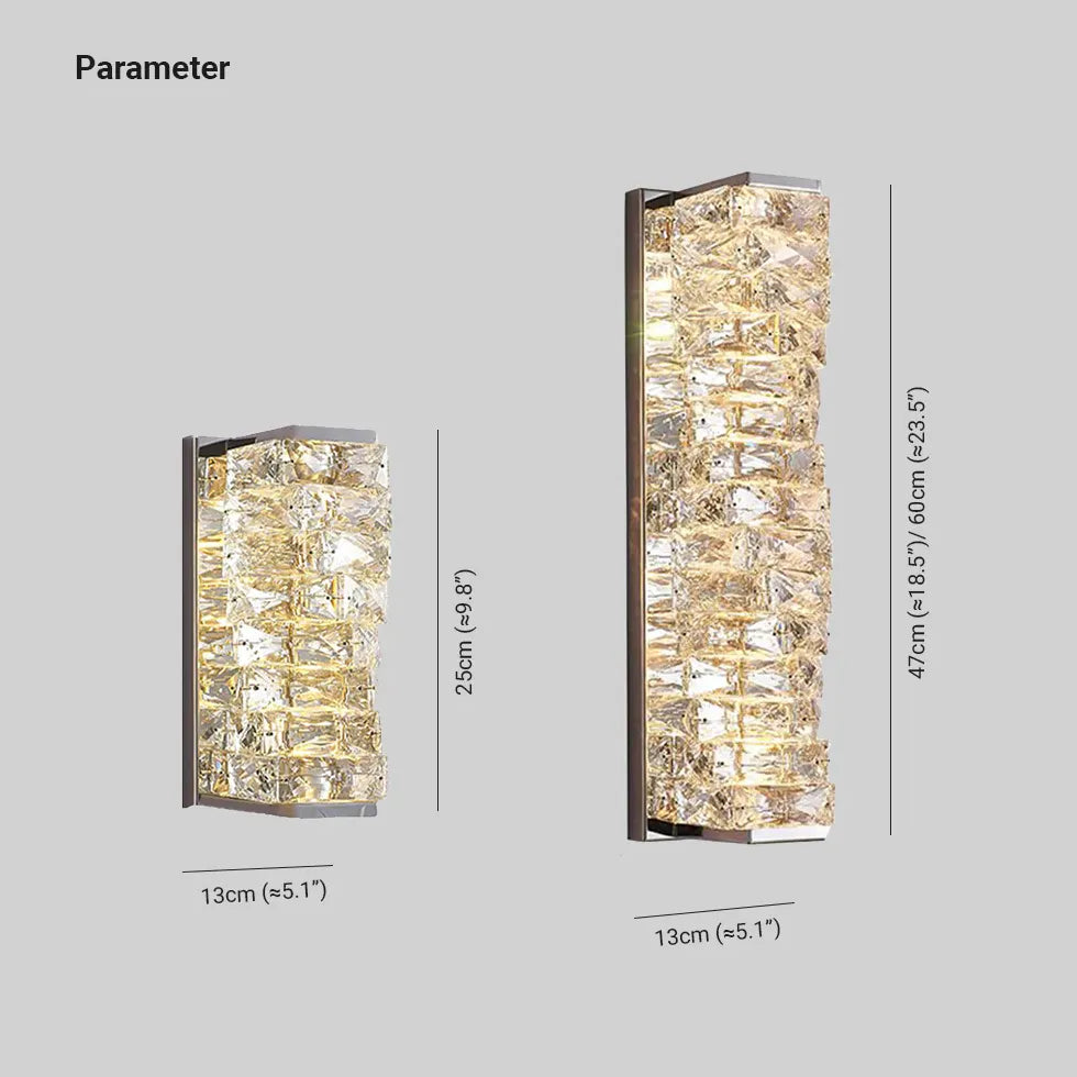 Led Wall Light For Bathroom Rectangular Kristy Metal Led Dimmable Ip44