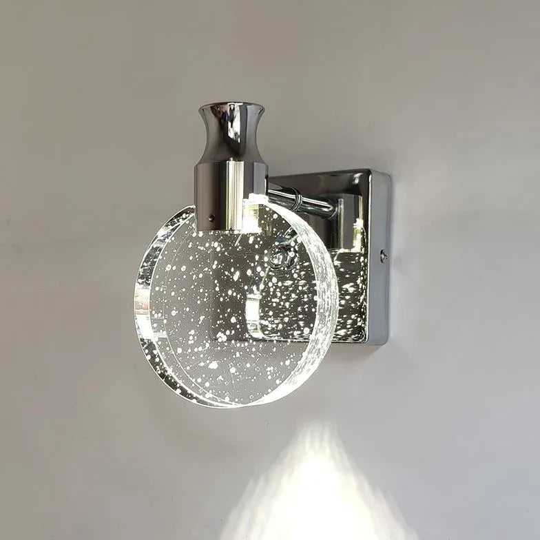 Gold Single Arm Wall Light For Bathroom Round Kristy Metal Led