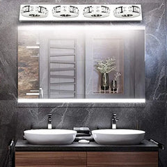 Silver Mirror Light For Bathroom Kristy Metal & Crystal Ip44