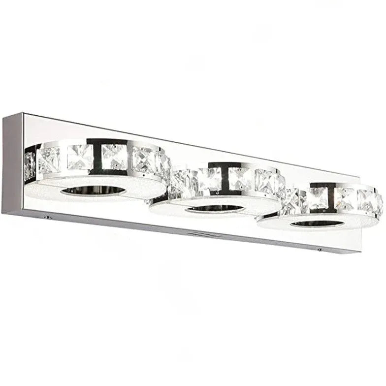 Silver Mirror Light For Bathroom Kristy Metal & Crystal Ip44