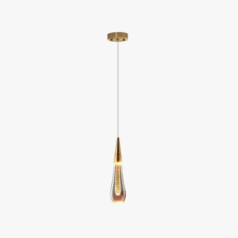 Gold Bedside Pendant Light For Bedroom Kristy Metal & Crystal Led Ip20