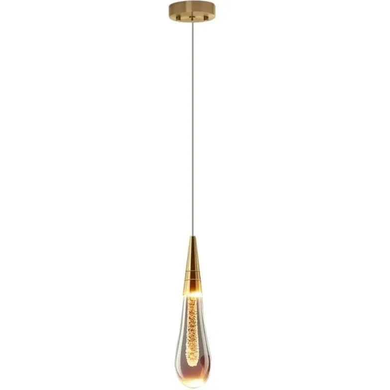 Gold Bedside Pendant Light For Bedroom Kristy Metal & Crystal Led Ip20