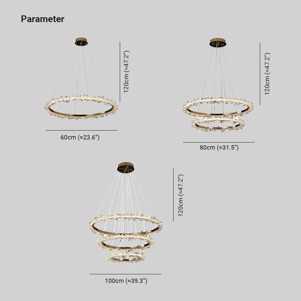 Statement Pendant Light For Living Room Kristy Metal & Crystal Ip20