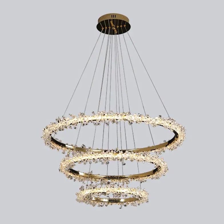 Statement Pendant Light For Living Room Kristy Metal & Crystal Ip20