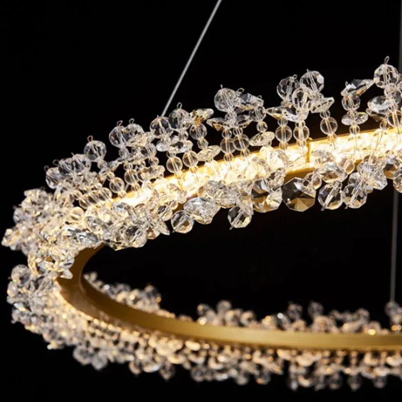 Statement Pendant Light For Living Room Kristy Metal & Crystal Ip20