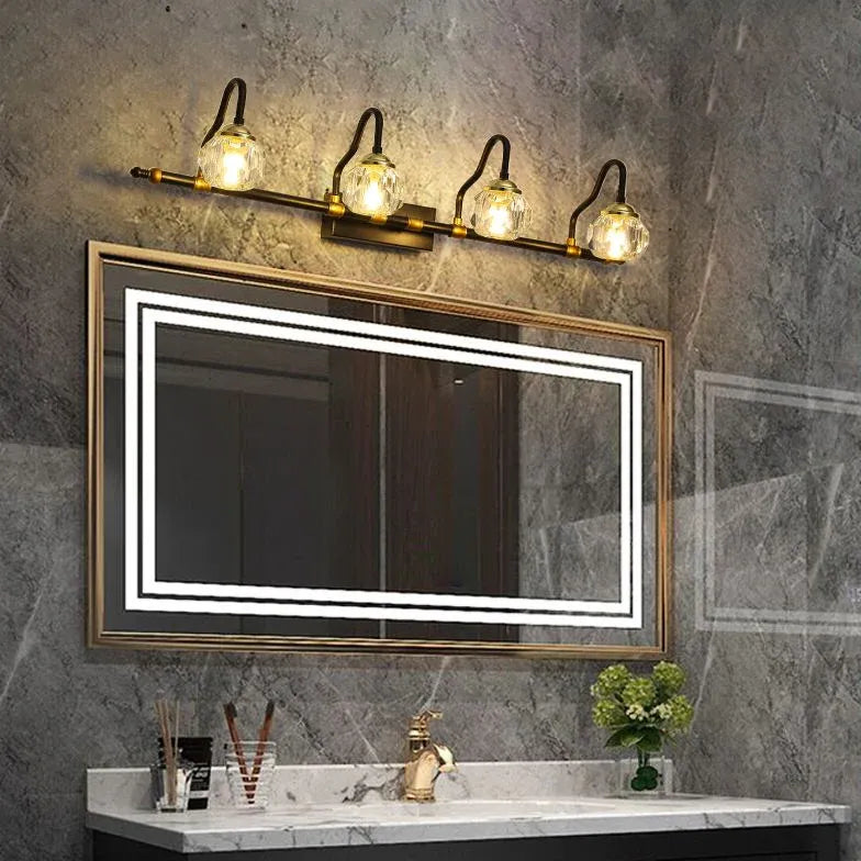 Black Multi Arm Wall Light For Bathroom Kristy Metal Bi-pin