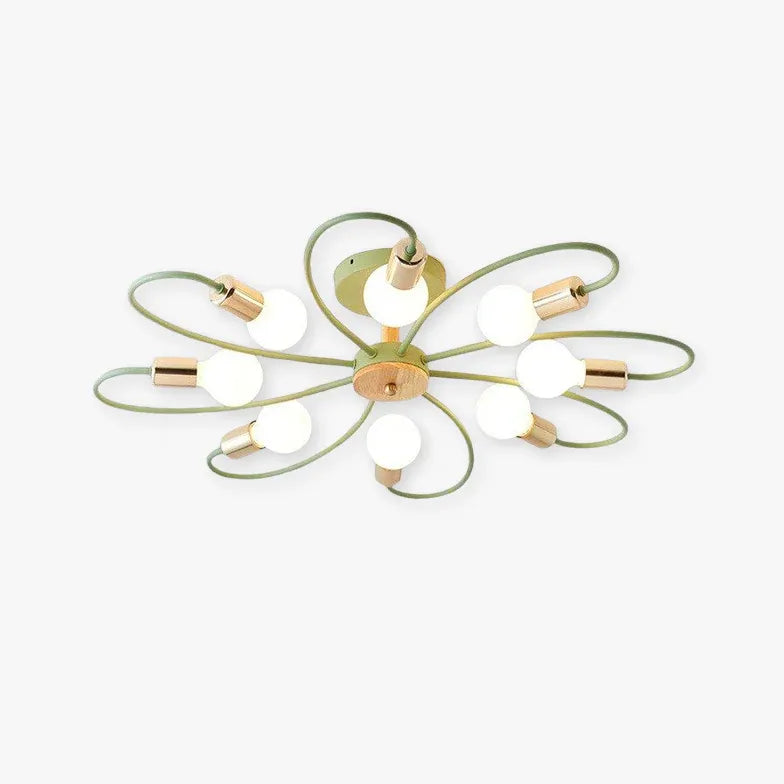 Green Glass Flush Mount Ceiling