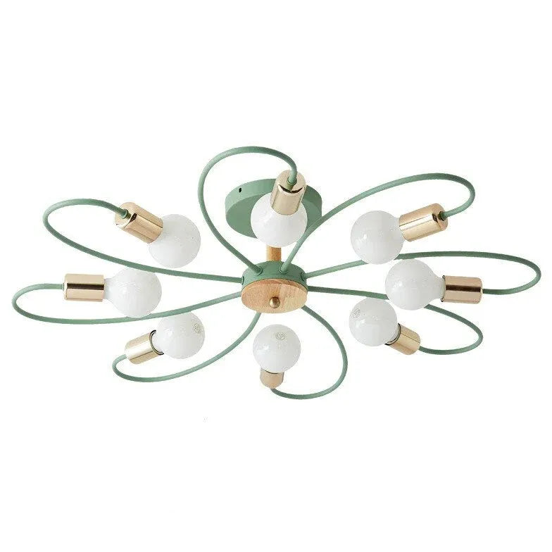 Green Glass Flush Mount Ceiling