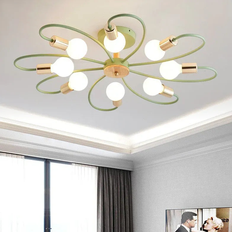 Green Glass Flush Mount Ceiling